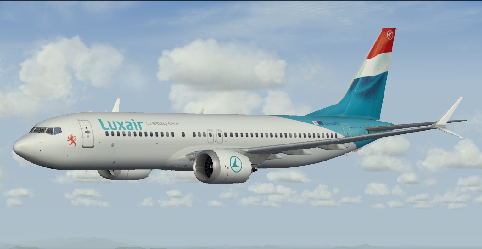 More Images For FSX 2FP3D Boeing 737 Max 8 Luxair Package
